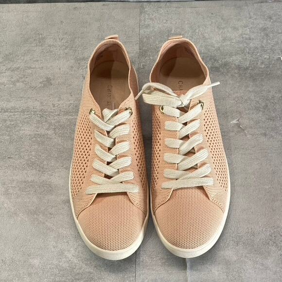 CHARTER CLUB Women's Pink Fabric Linniee Lace-Up Round-Toe Sneakers SZ 7.5 - Picture 2 of 8